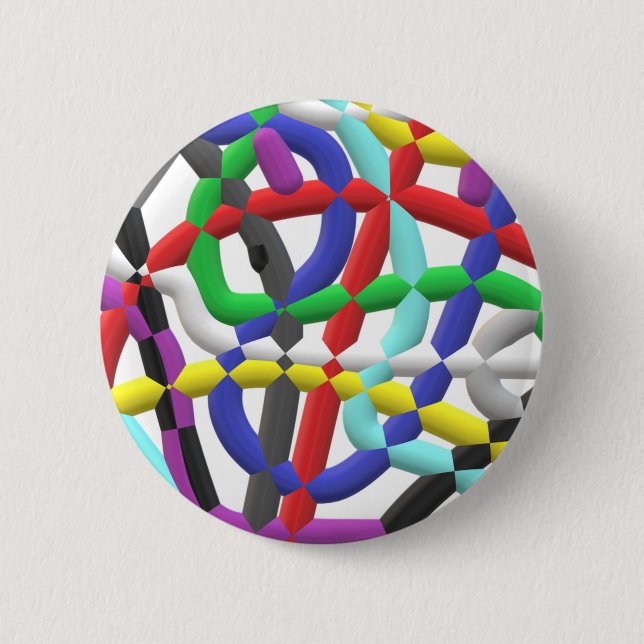 Interlocking tubes 2 inch round button (Front)