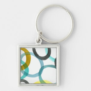 Interlocking Yellow & Blue Circles Keychain