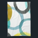 Interlocking Yellow & Blue Circles Kitchen Towel<br><div class="desc">A simple print of interlocking yellow and blue circles by Megan Meagher. The white background lets the colours of the circles pop. Purchase yours today!</div>