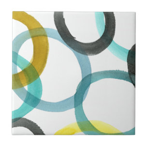 Interlocking Yellow & Blue Circles Tile