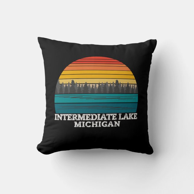Intermediate Lake Michigan Throw Pillow (Front)