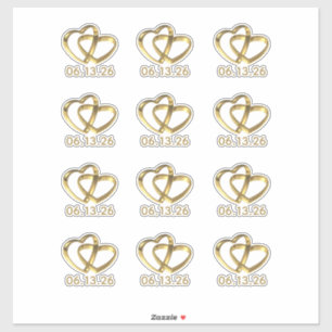 Intermingled Heart-Shaped Gold Wedding Rings