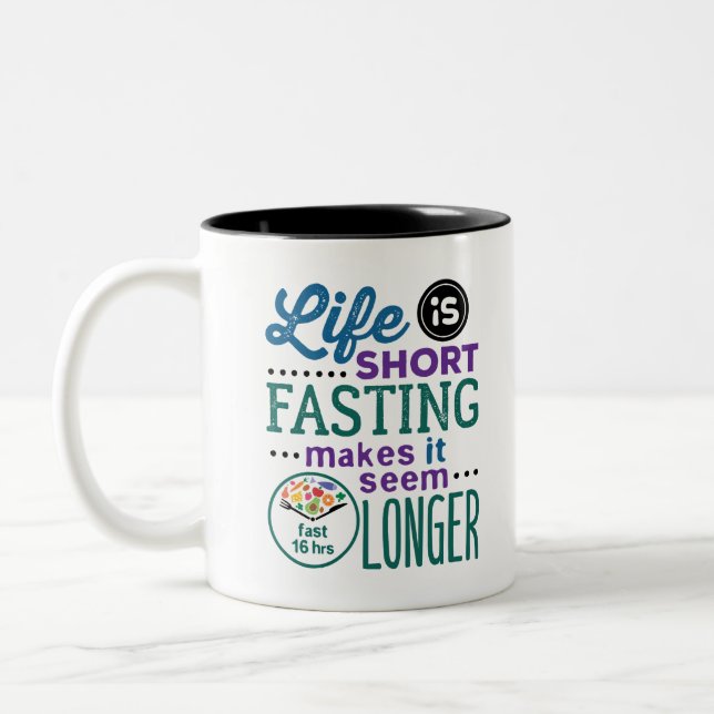 Intermittent Fasting OMAD Funny Quote Two-Tone Coffee Mug (Left)