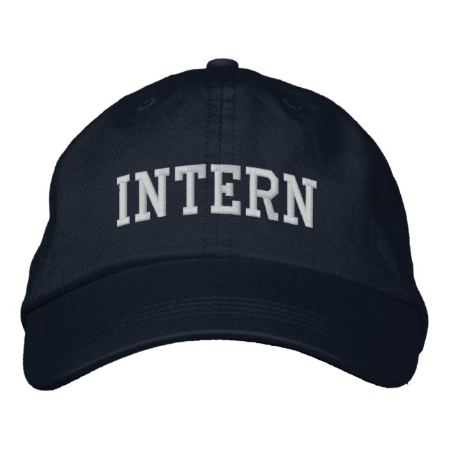 Intern Embroidered Baseball Hat / Cap - Navy (Front)