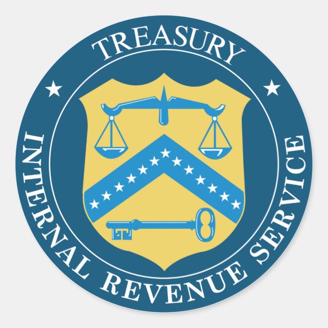 Internal Revenue Service IRS Classic Round Sticker (Front)