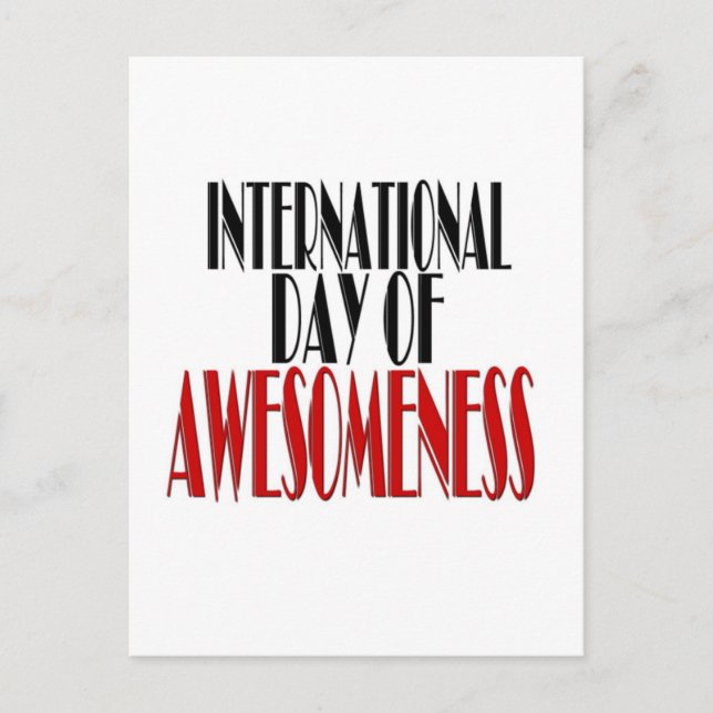 Internatioal Day of Awesomeness Postcard (Front)