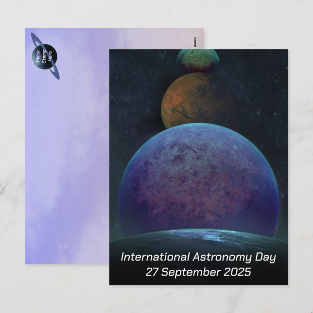 International Astronomy Day - Planets Holiday Postcard (Front/Back)