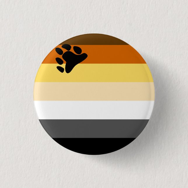 International Bear Brotherhood Pride Flag  1 Inch Round Button (Front)