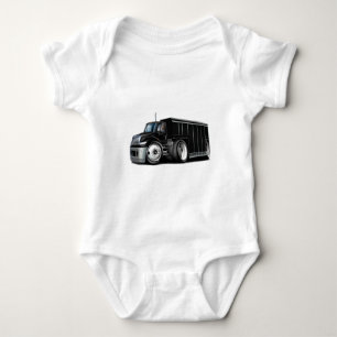 International Black Delivery Truck Baby Bodysuit