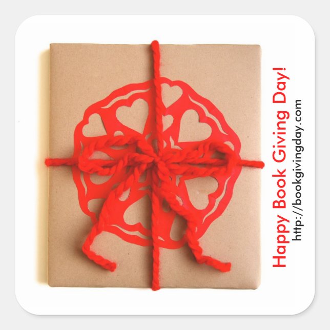 International Book Giving Day sticker (square) (Front)