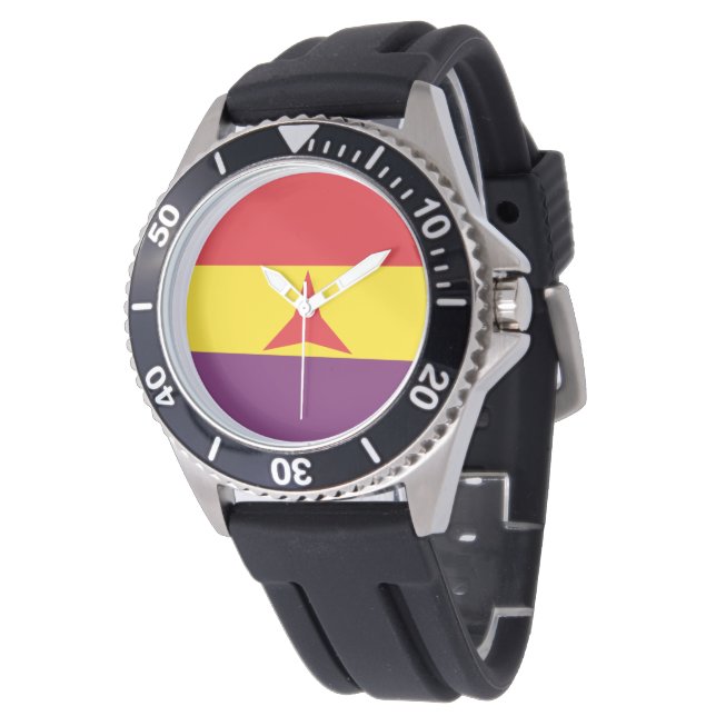 International Brigades Flag (Spanish Civil War) Watch (Angled)