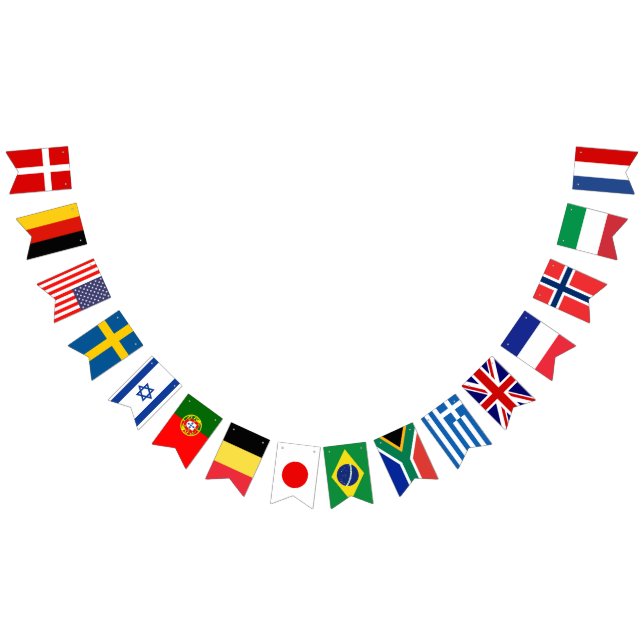 International bunting flag garland on a string (All)