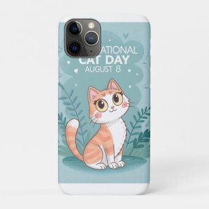International Cat Day Cute Whimsical Cat Art iPhone 11 Pro Case