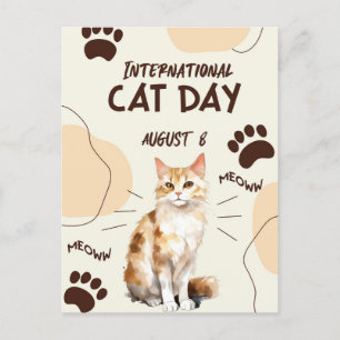 International Cat Day Postcard