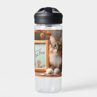 International Cat Day Water Bottle