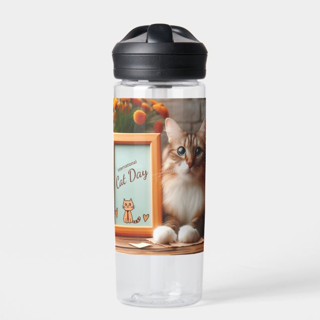 International Cat Day Water Bottle (Front)