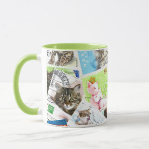 International Cat Postage Stamp Mug