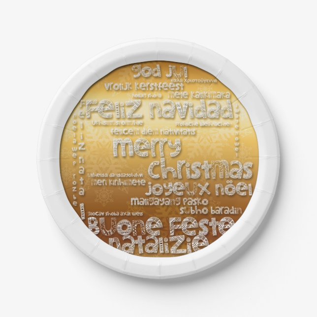 International Christmas Navidad Noel Paper Plate (Front)