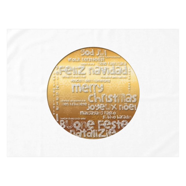 International Christmas Navidad Noel Tablecloth (Front (Horizontal))