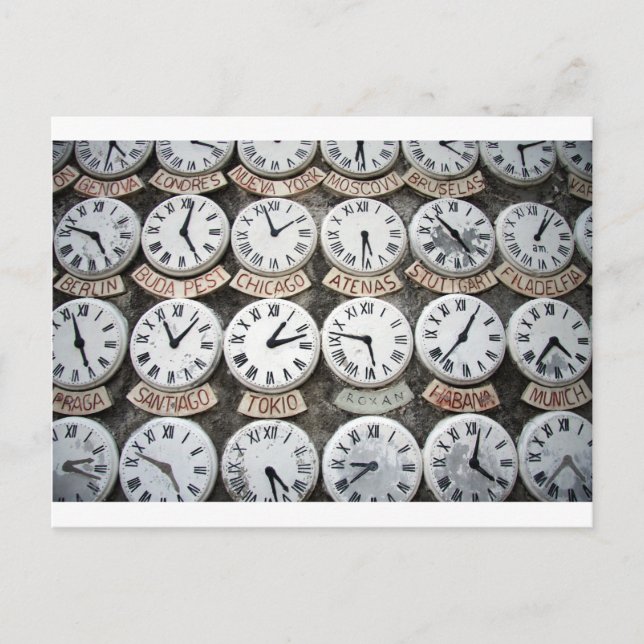 International Clocks Postcard (Front)
