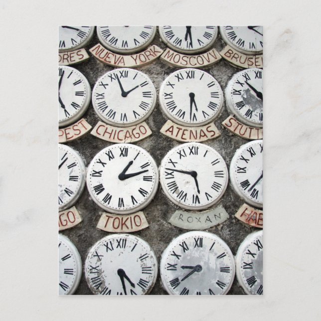 International Clocks Postcard (Front)