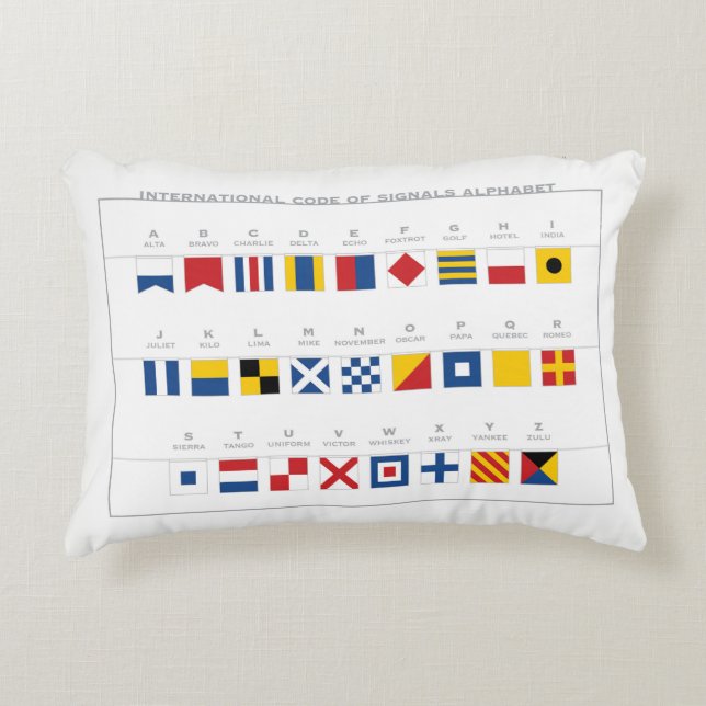 International Code of Signals Alphabet Decorative Pillow (Front)