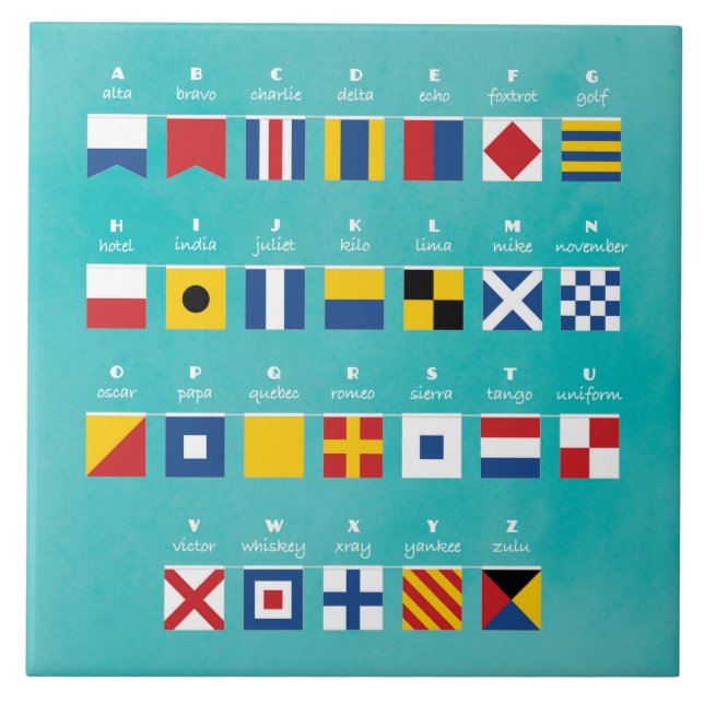 International Code of Signals Alphabet Tile (Front)