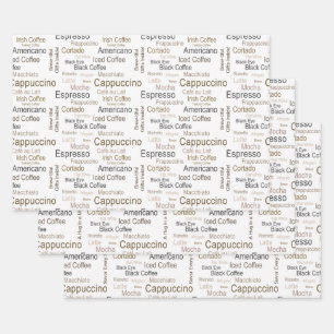 International Coffee Drinks Personalized Modern Wrapping Paper Sheet