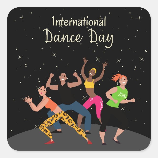 International Dance Day | World Dance Day Square Sticker (Front)