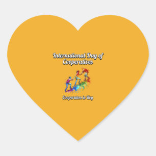International Day of Cooperatives. Heart Sticker