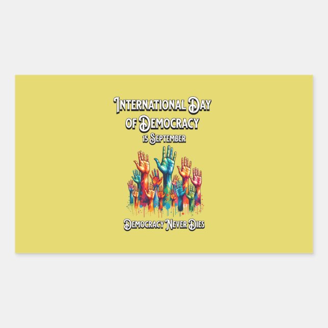 International Day of Democracy.  Sticker (Front)