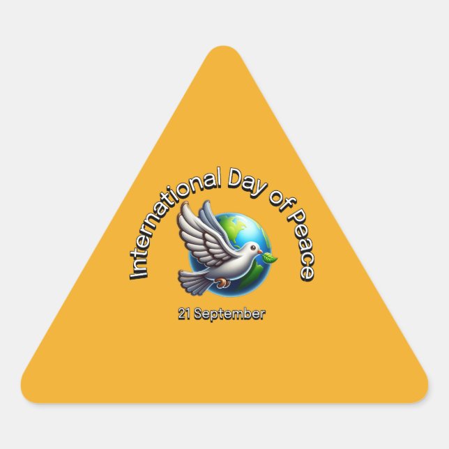 International Day of Peace. 21 September Triangle Sticker (Front)