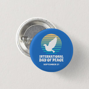 International Day of Peace White Dove Button