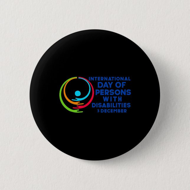 International Day of Persons with Disabilities 2 Inch Round Button (Front)