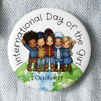 International Day of the Girl Pinback Button