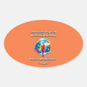 International Day of the World's Indigenous People Oval Sticker