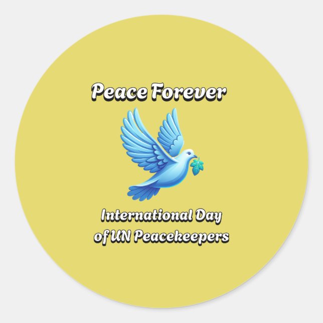 International Day of UN Peacekeepers: 29 May Classic Round Sticker (Front)