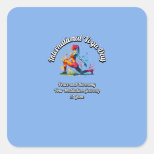 International Day of Yoga. 21 June Square Sticker