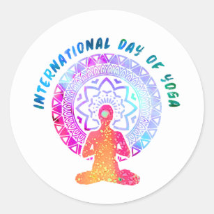 International Day of Yoga Classic Round Sticker