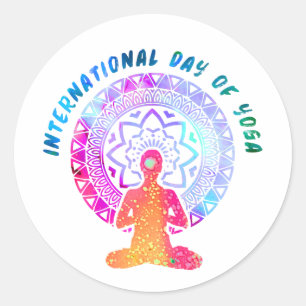 International Day of Yoga Classic Round Sticker