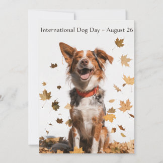 International Dog Day Australian Shepherd Art Holiday Card