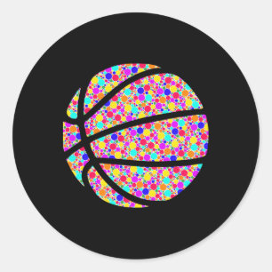 International Dot Day Colourful Dotted Bysketbyll Classic Round Sticker