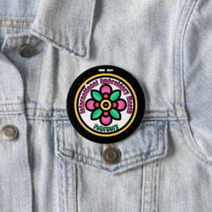 International Embroidery Month 3 Inch Round Button
