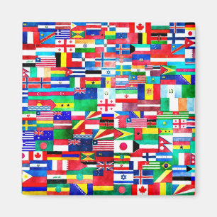 International flag collage magnet