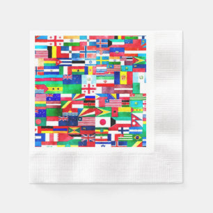 International Flag Collage Napkin