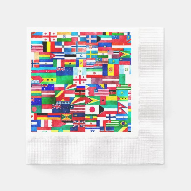International Flag Collage Napkin (Front)