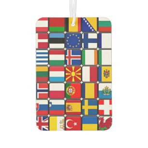 International flag collage, world flags air freshener