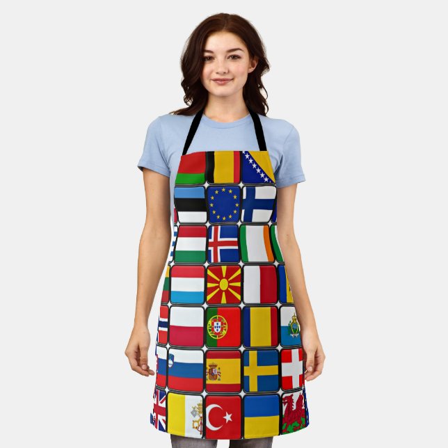 International flag collection, world flags, apron (Worn)