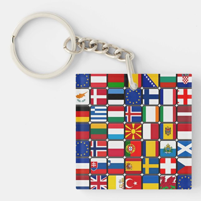 International Flag Collection, world flags, Keychain (Front)