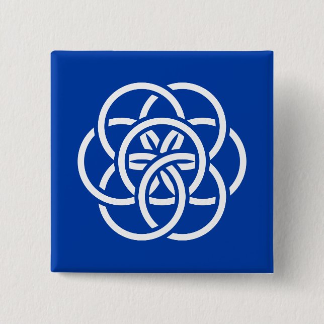 International Flag of Planet Earth 2 Inch Square Button (Front)